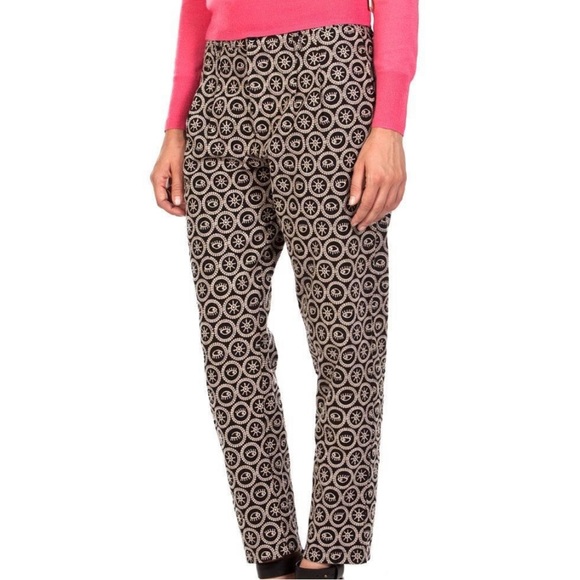 GORMAN Eyes To The Sun Black Embroidered Cotton High Waisted Office Pants - Picture 4 of 10